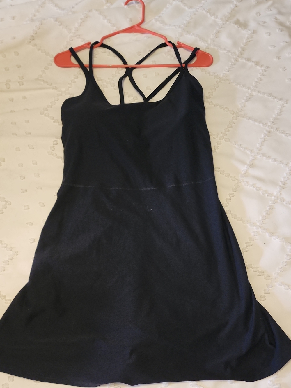 Blacl Athletic Dress With Built In Shorts And Pocket